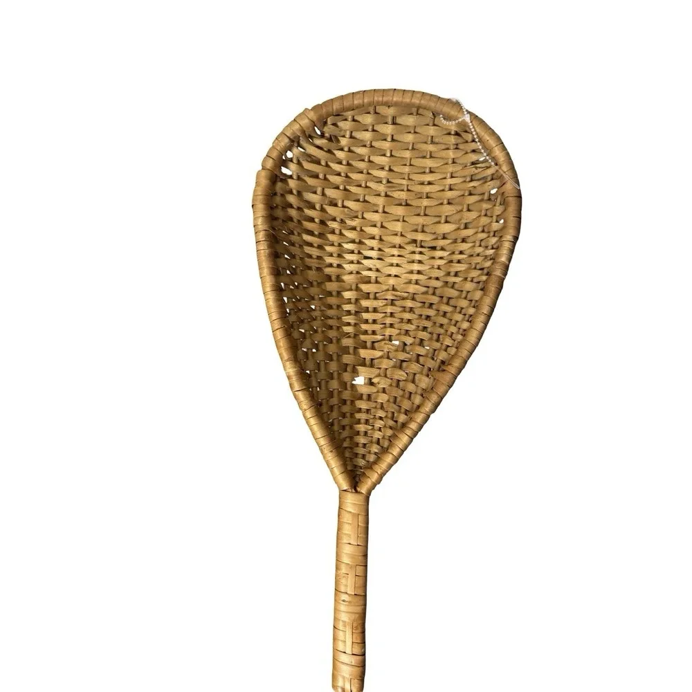 Vintage‎ Wicker Scoop Basket Bamboo Handle Decorative Wall Hanging 17